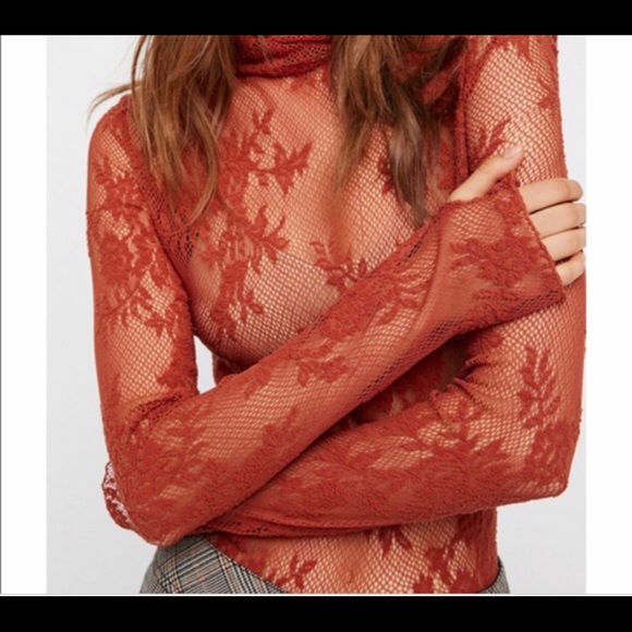 Free People Tops - Free People lace turtleneck NWT
